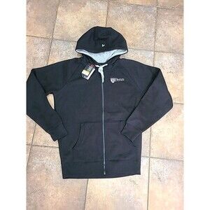 NWT Mens Antigua Black Penn Quakers Full Zip Hoodie Sweatshirt Size M